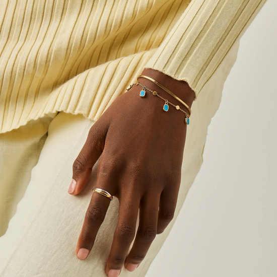 Lena Charm Bracelet | 18ct Gold Plated/Turquoise Bracelets Missoma 