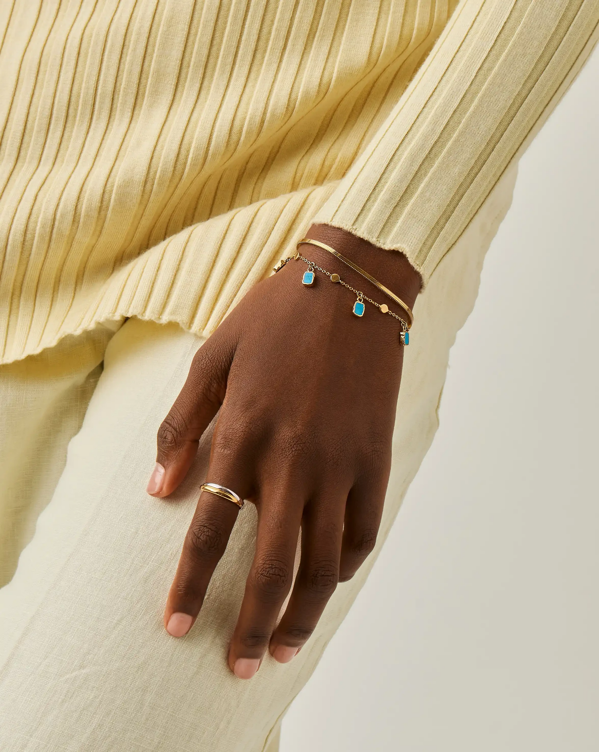 Lena Charm Bracelet | 18ct Gold Plated/Turquoise Bracelets Missoma 