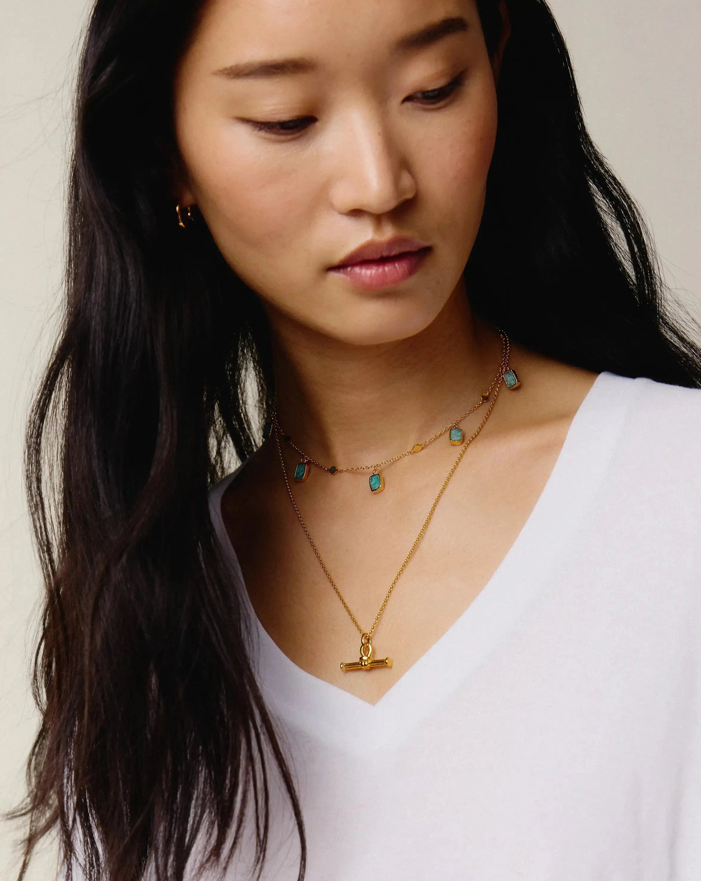 Lena Charm Choker | 18ct Gold Plated/Amazonite Necklaces Missoma 