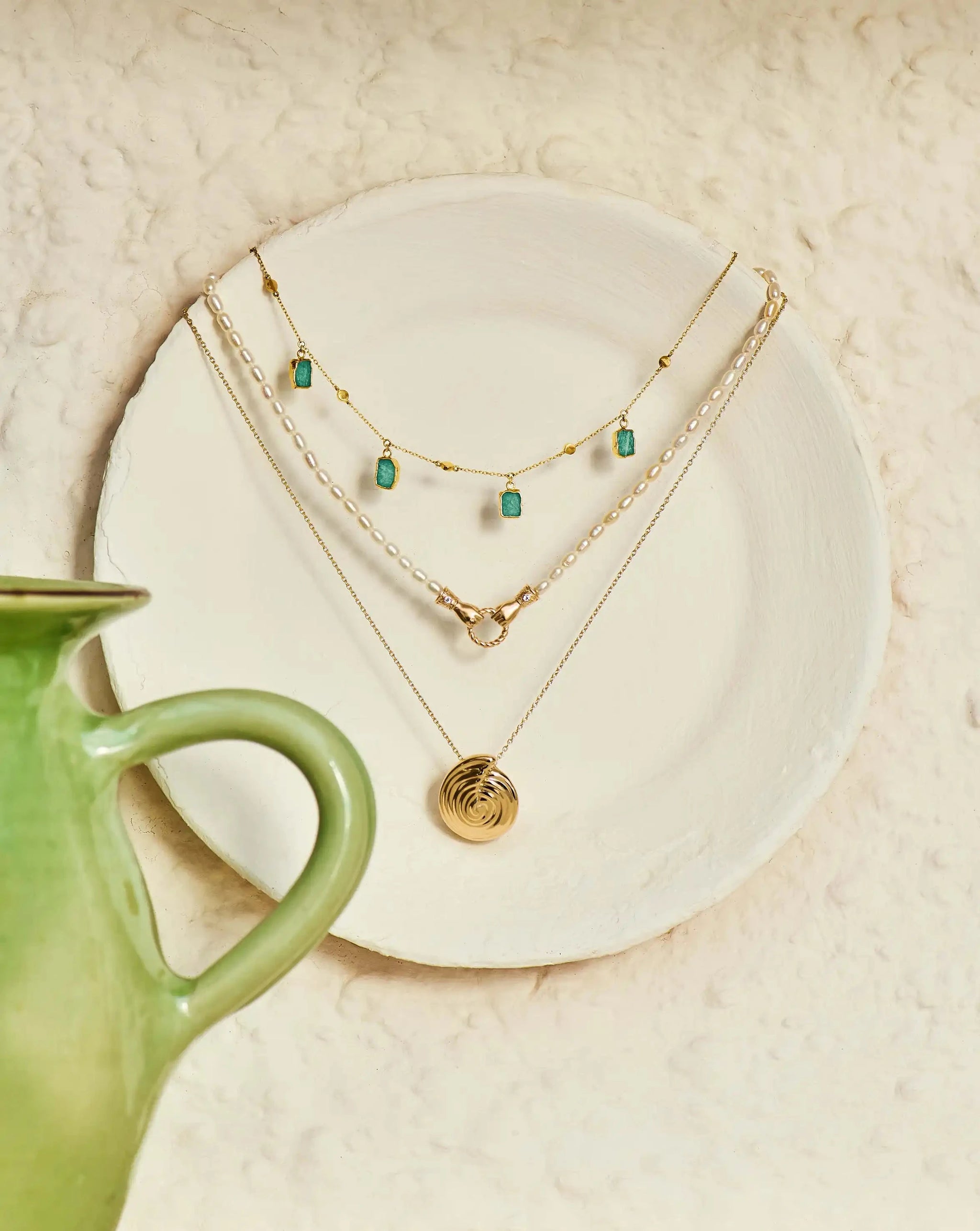 Lena Charm Choker | 18ct Gold Plated/Amazonite Necklaces Missoma 