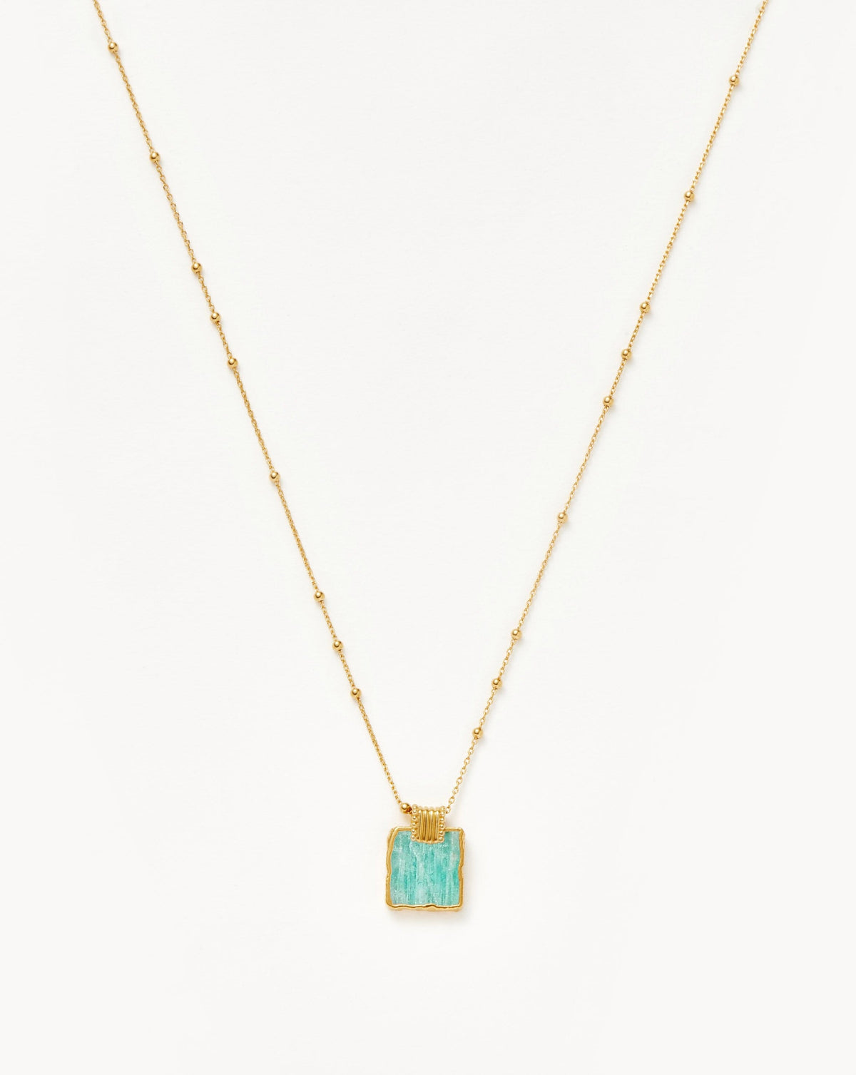Lena Charm Necklace 18ct Plated Amazonite