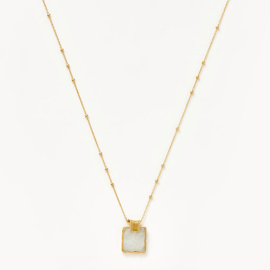 Lena Charm Necklace | 18ct Gold Plated Vermeil/Rainbow Moonstone Necklaces Missoma 