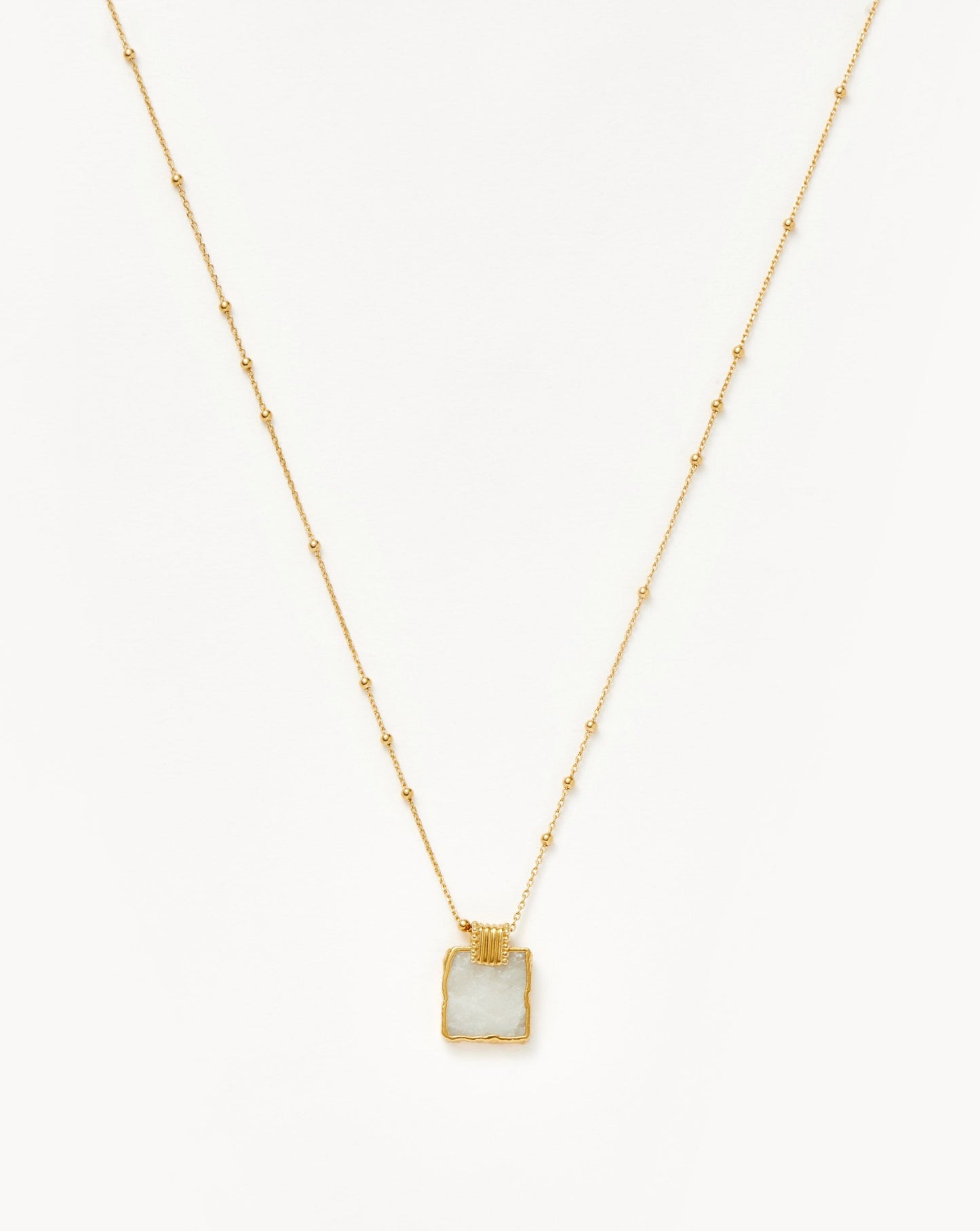 Lena Charm Necklace | 18ct Gold Plated Vermeil/Rainbow Moonstone Necklaces Missoma 