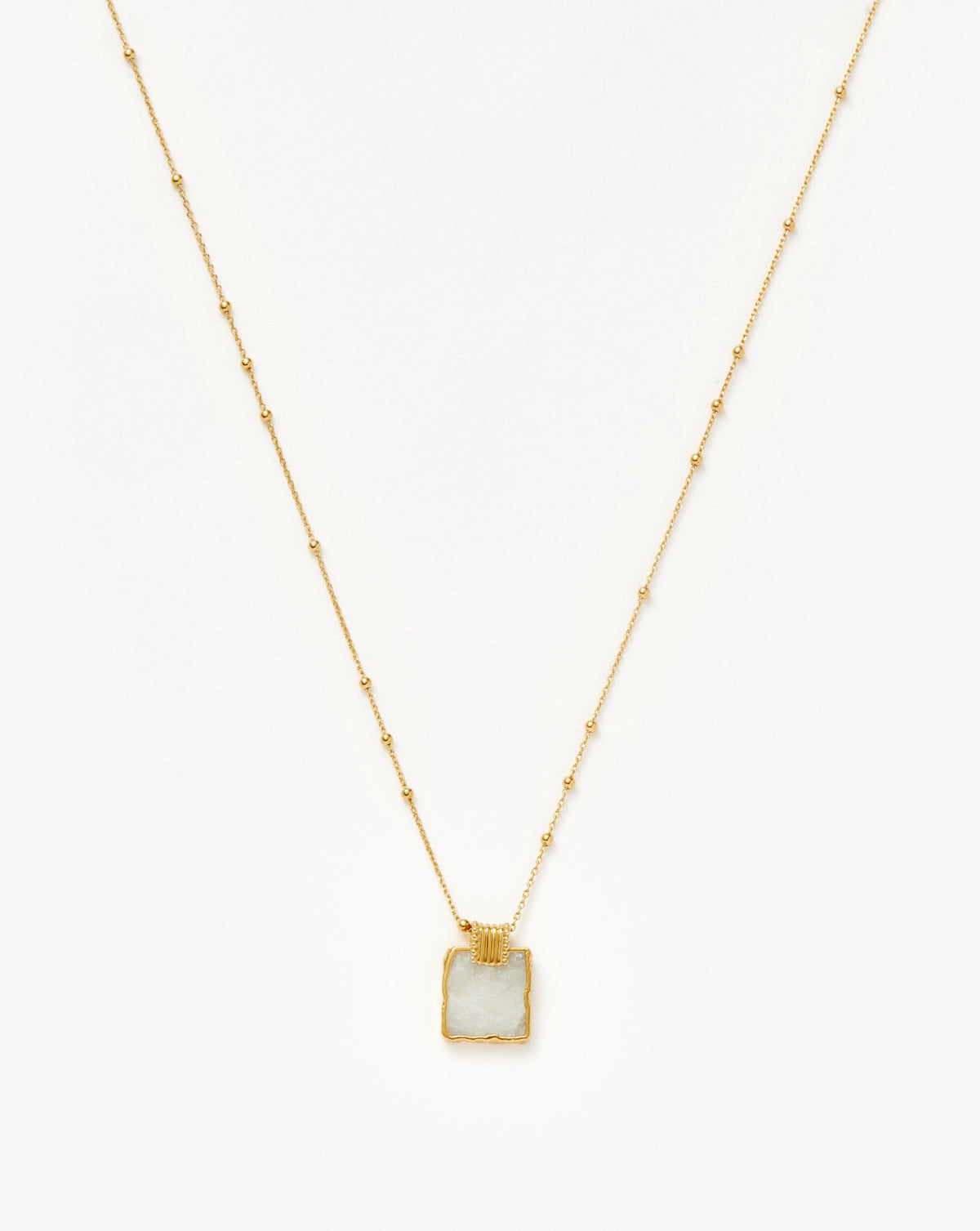 Lena Charm Necklace 18ct Plated Rainbow Moonstone
