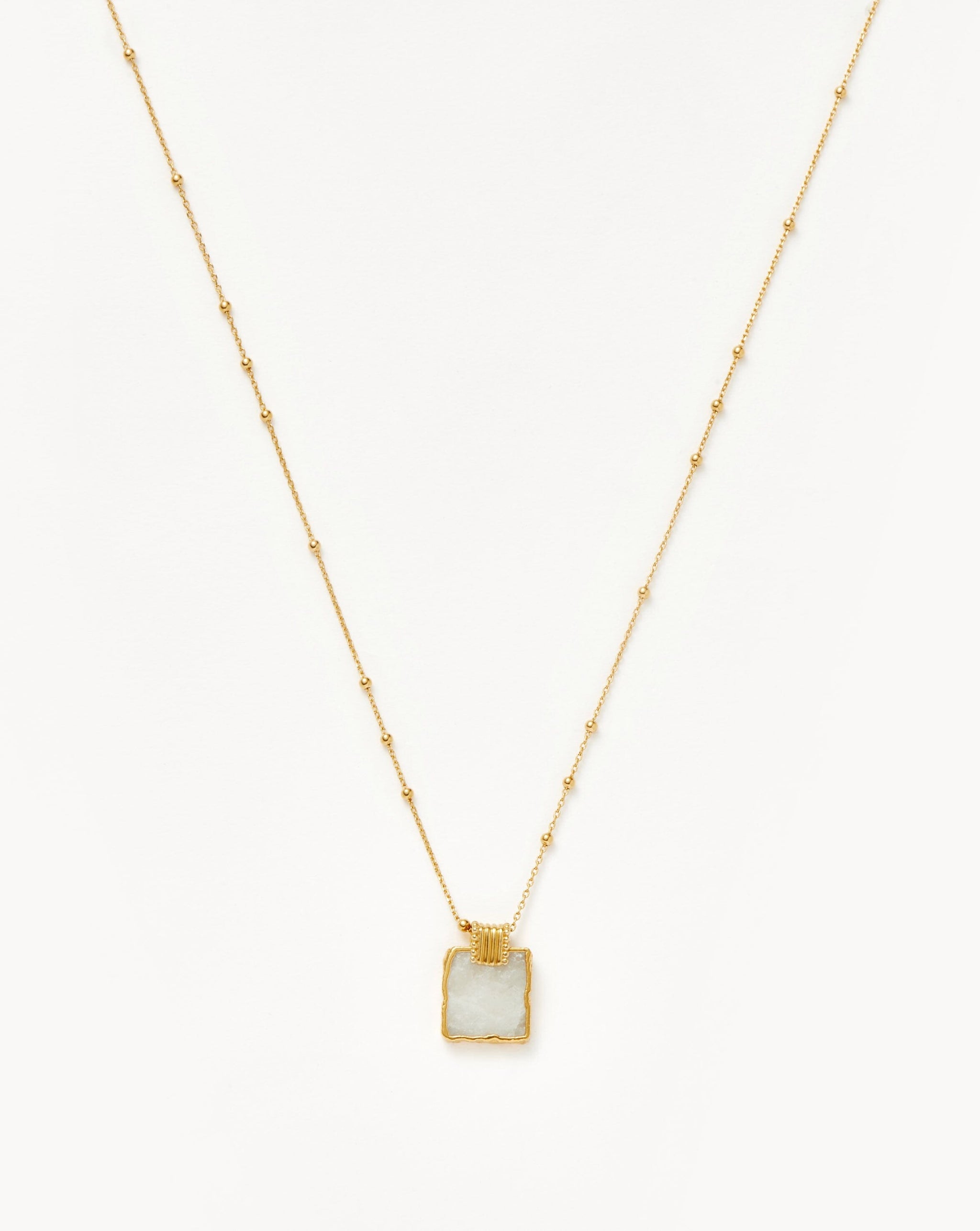 Lena Charm Necklace | 18ct Gold Plated Vermeil/Rainbow Moonstone Necklaces Missoma 
