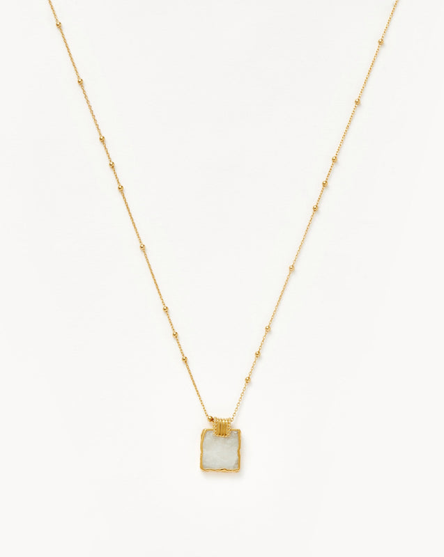 Lena Charm Necklace | 18ct Gold Plated/Rainbow Moonstone