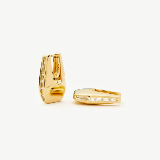 Lucy Williams Arco Pavé Small Hoop Earrings | 18ct Gold Plated Earrings Missoma 