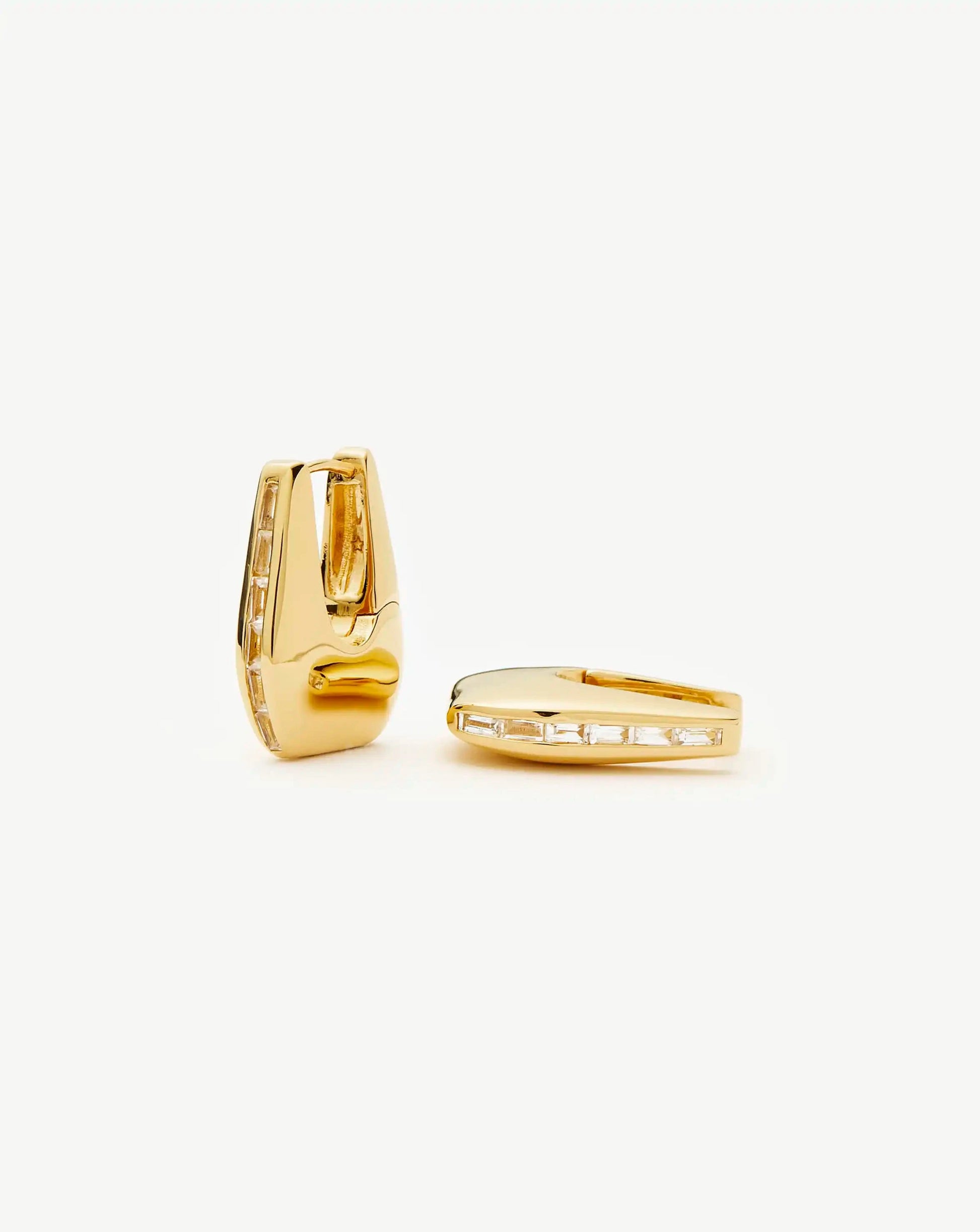 Lucy Williams Arco Pavé Small Hoop Earrings | 18ct Gold Plated Earrings Missoma 