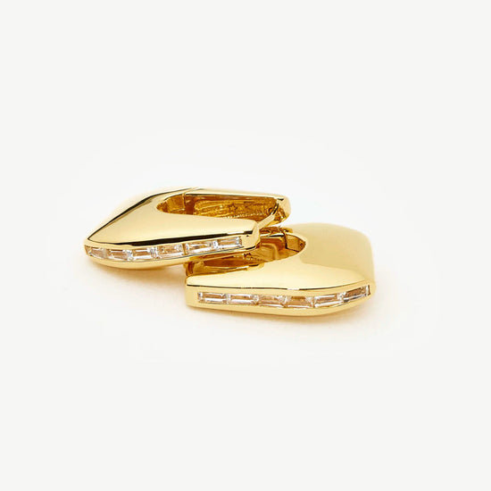Lucy Williams Arco Pavé Small Hoop Earrings | 18ct Gold Plated Earrings Missoma 