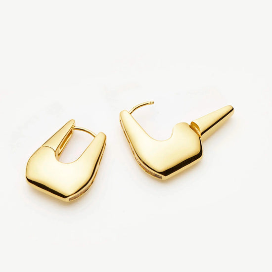 Lucy Williams Arco Pavé Small Hoop Earrings | 18ct Gold Plated Earrings Missoma 