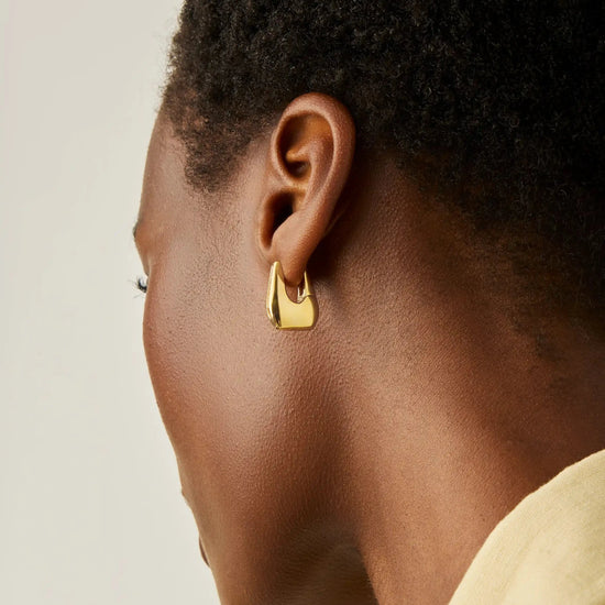 Lucy Williams Arco Pavé Small Hoop Earrings | 18ct Gold Plated Earrings Missoma 