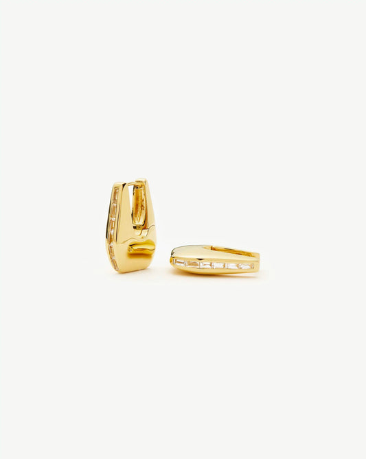 Lucy Williams Arco Pavé Small Hoop Earrings | 18ct Gold Plated Earrings Missoma 