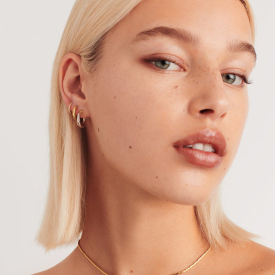 Lucy Williams Chunky Entwine Mini Hoop Earrings | Mixed Metal Earrings Missoma 