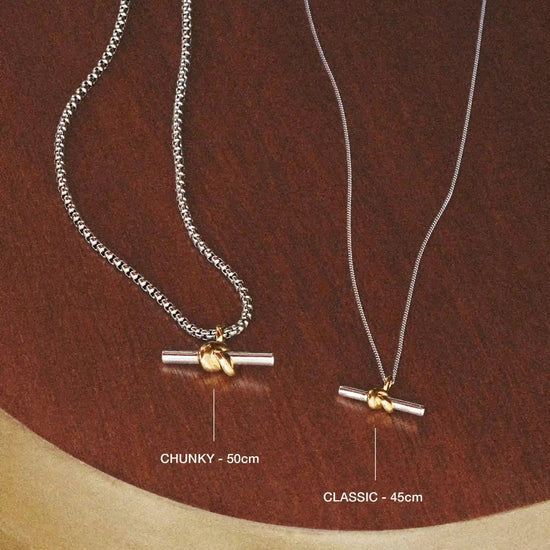 Lucy Williams Chunky Knot T-Bar Necklace | Mixed Metal Necklaces Missoma 