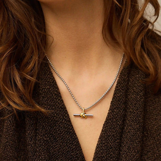 Lucy Williams Chunky Knot T-Bar Necklace | Mixed Metal Necklaces Missoma 