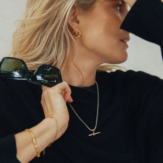 Lucy Williams Chunky Knot T-Bar Necklace | Mixed Metal Necklaces Missoma 