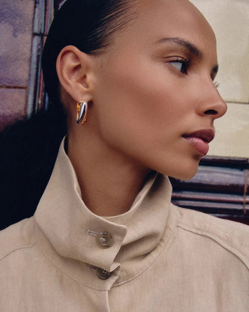 Lucy Williams Chunky Medium Entwine Hoop Earrings | Mixed Metal Earrings Missoma 