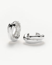 Lucy Williams Chunky Medium Entwine Hoop Earrings | Silver Plated Earrings Missoma 