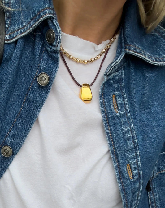 Lucy Williams Engravable Arco Cord Necklace | 18ct Gold Plated Necklaces Missoma 