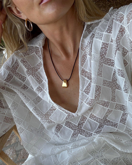 Lucy Williams Engravable Arco Cord Necklace | 18ct Gold Plated Necklaces Missoma 