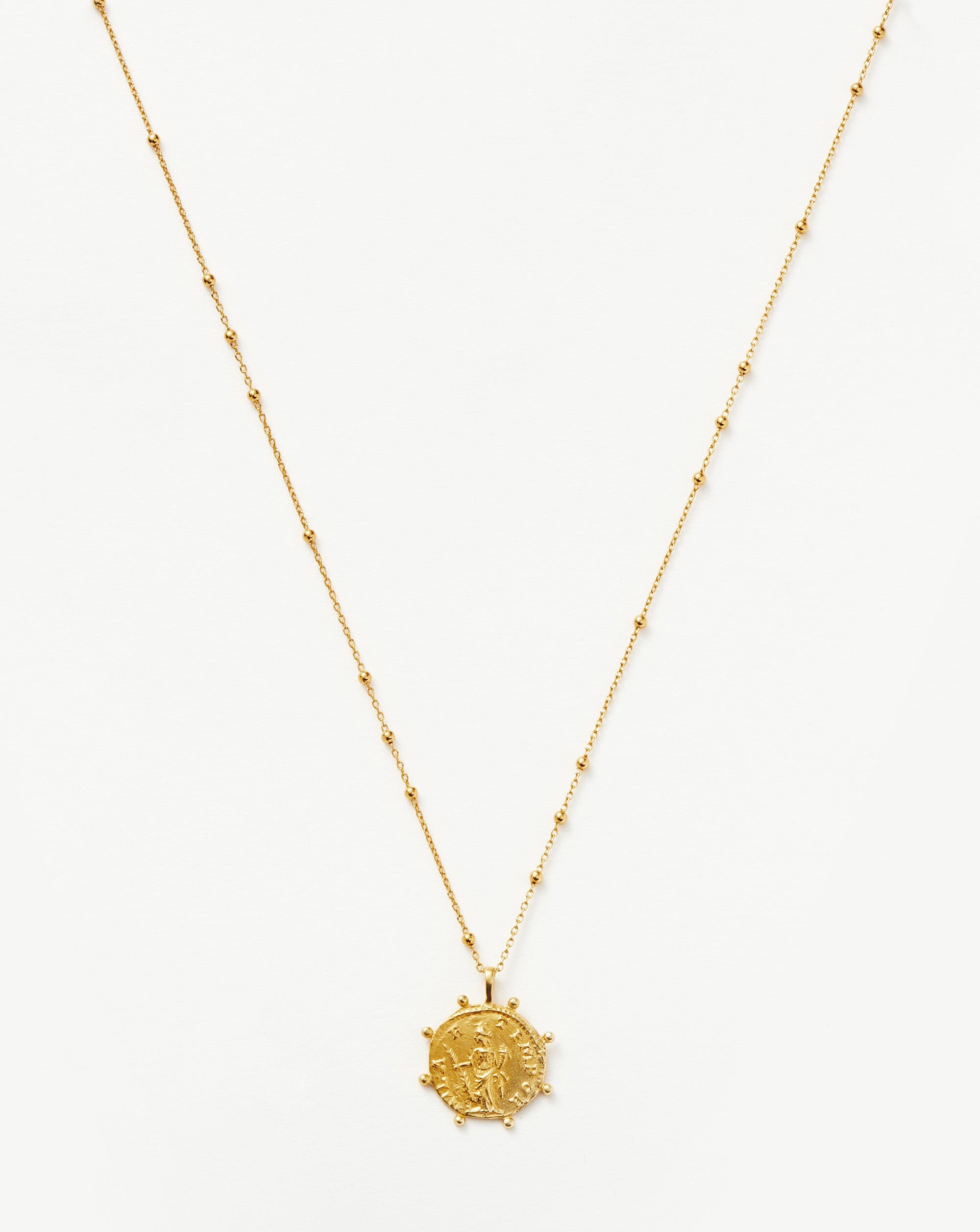 Lucy Williams Engravable Beaded Coin Necklace Necklaces Missoma 