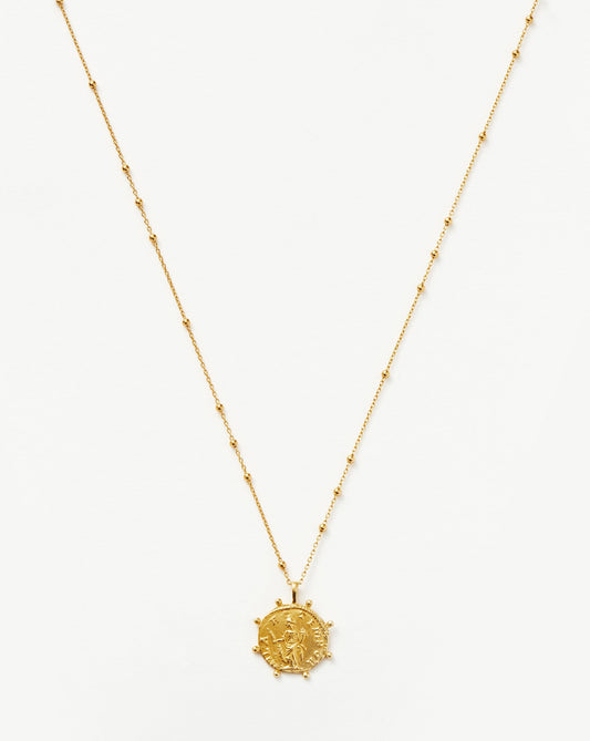 Lucy Williams Engravable Beaded Coin Necklace Necklaces Missoma 