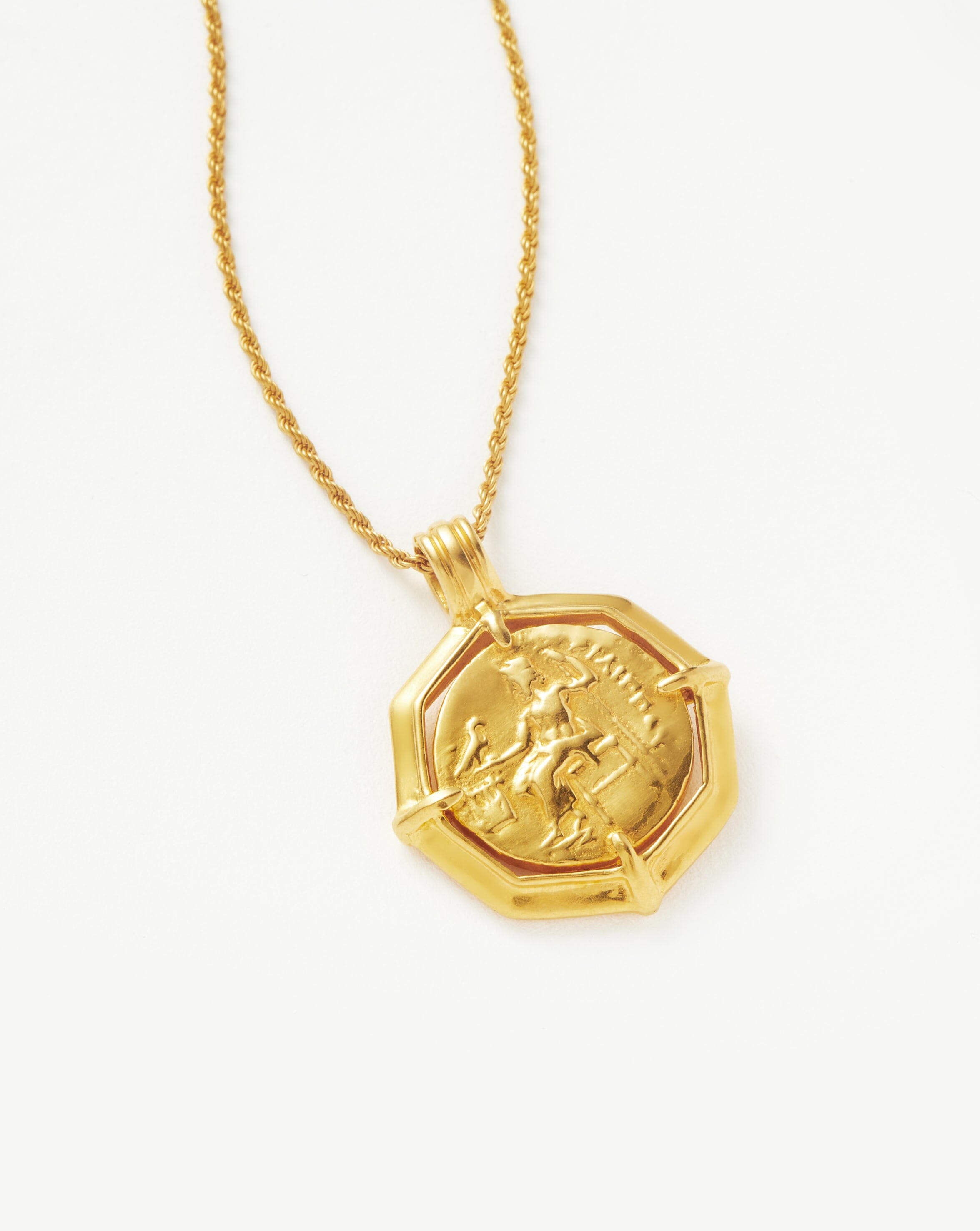 Lucy Williams Engravable Octagon Medallion Coin Necklace | 18ct Gold Plated Necklaces Missoma 