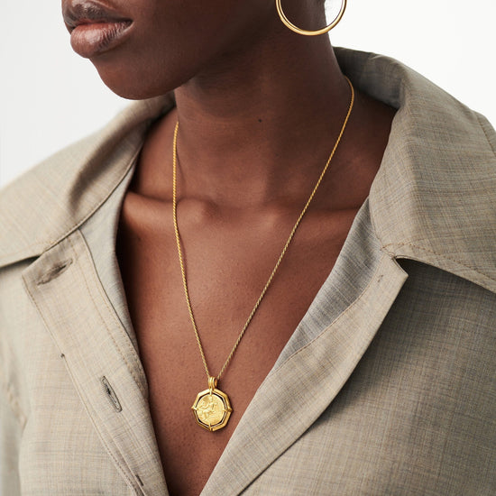Lucy Williams Engravable Octagon Medallion Coin Necklace | 18ct Gold Plated Necklaces Missoma 