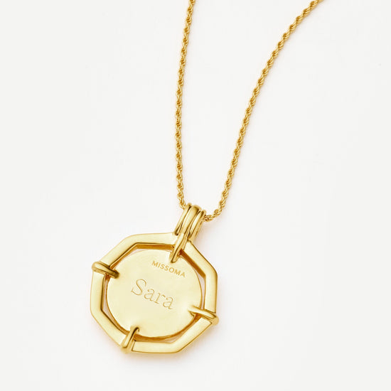 Lucy Williams Engravable Octagon Medallion Coin Necklace | 18ct Gold Plated Necklaces Missoma 