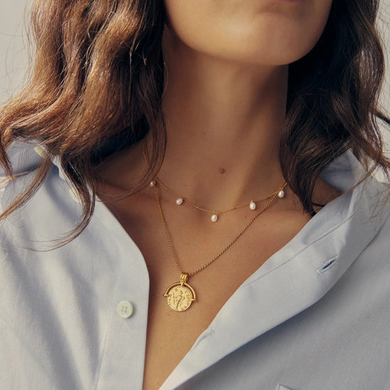 Lucy Williams Engravable Roman Arc Coin Necklace | 18ct Gold Plated Necklaces Missoma 