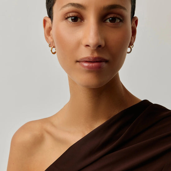 Lucy Williams Entwine Hoop Earrings & Pave Huggies Set | Mixed Metal / 18ct Gold Vermeil Earrings Missoma 