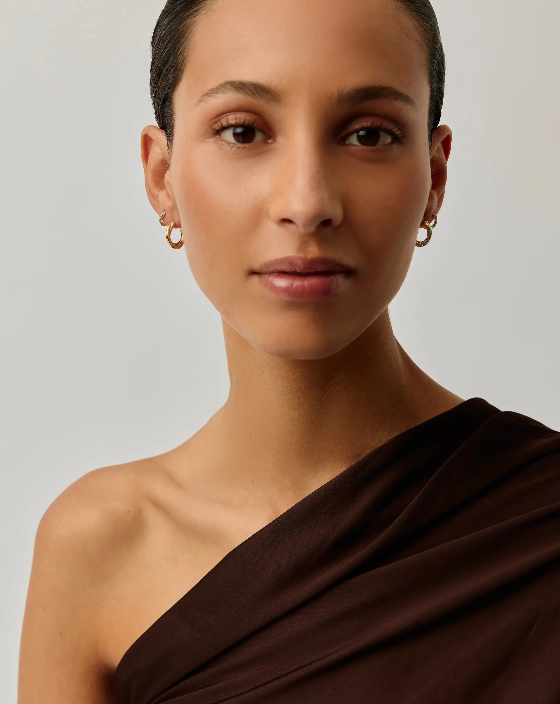 Lucy Williams Entwine Hoop Earrings & Pave Huggies Set | Mixed Metal / 18ct Gold Vermeil Earrings Missoma 
