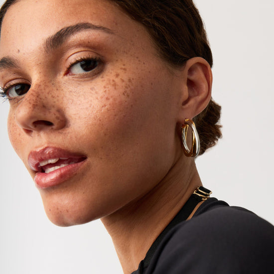 Lucy Williams Entwine Large Hoop Earrings | Mixed Metal Earrings Missoma 