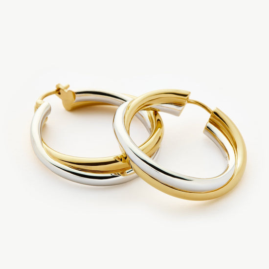 Lucy Williams Entwine Large Hoop Earrings | Mixed Metal Earrings Missoma 