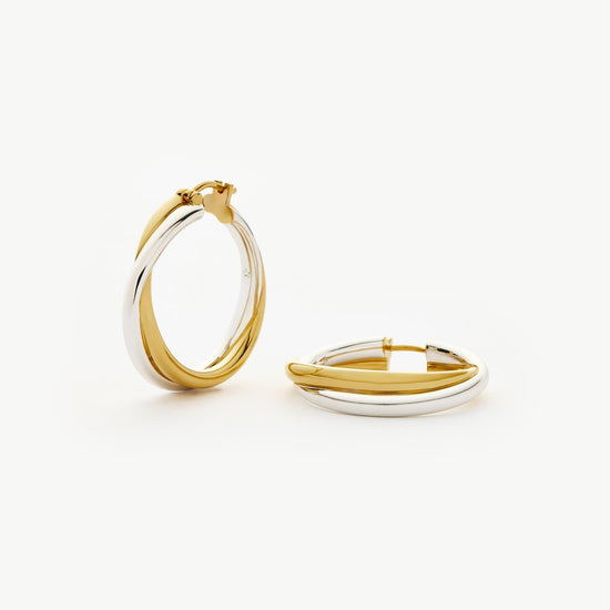 Lucy Williams Entwine Large Hoop Earrings | Mixed Metal Earrings Missoma 