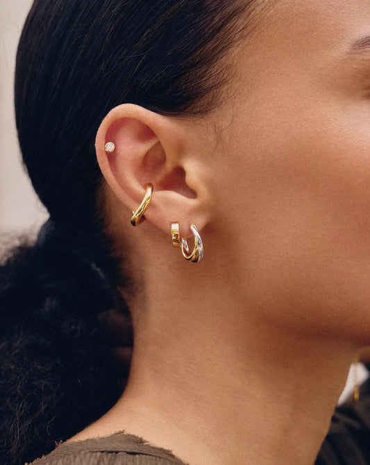Lucy Williams Entwine Small Hoop Earrings | Mixed Metal Earrings Missoma 