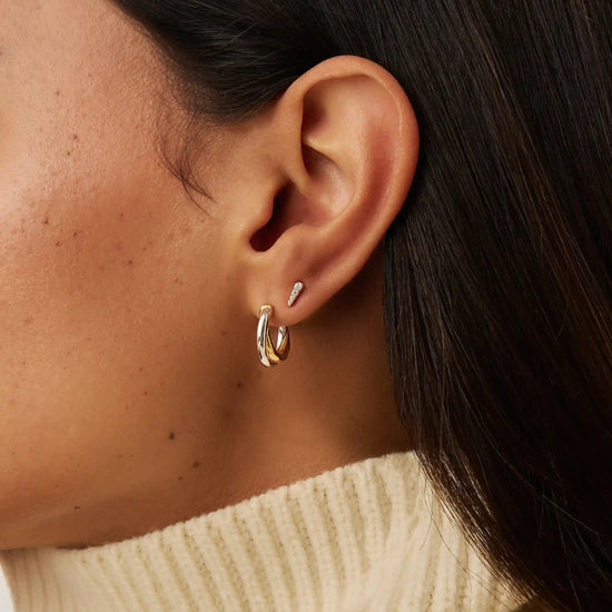 Lucy Williams Entwine Small Hoop Earrings | Mixed Metal Earrings Missoma 