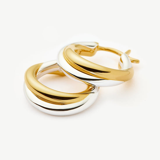 Lucy Williams Entwine Small Hoop Earrings | Mixed Metal Earrings Missoma 