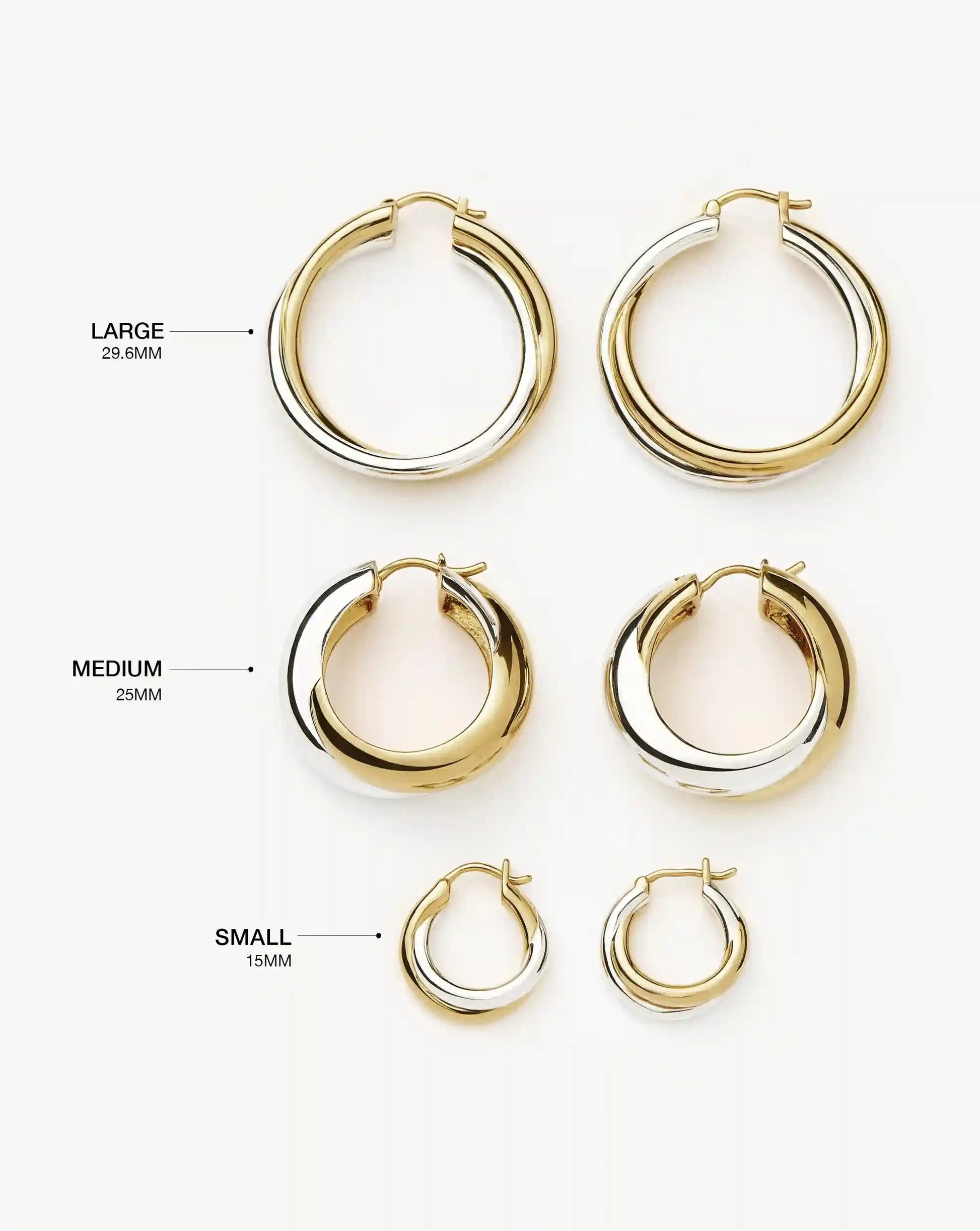Lucy Williams Entwine Small Hoop Earrings | Mixed Metal Earrings Missoma 