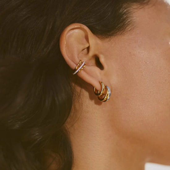 Lucy Williams Entwine Small Hoop Earrings | Mixed Metal Earrings Missoma 