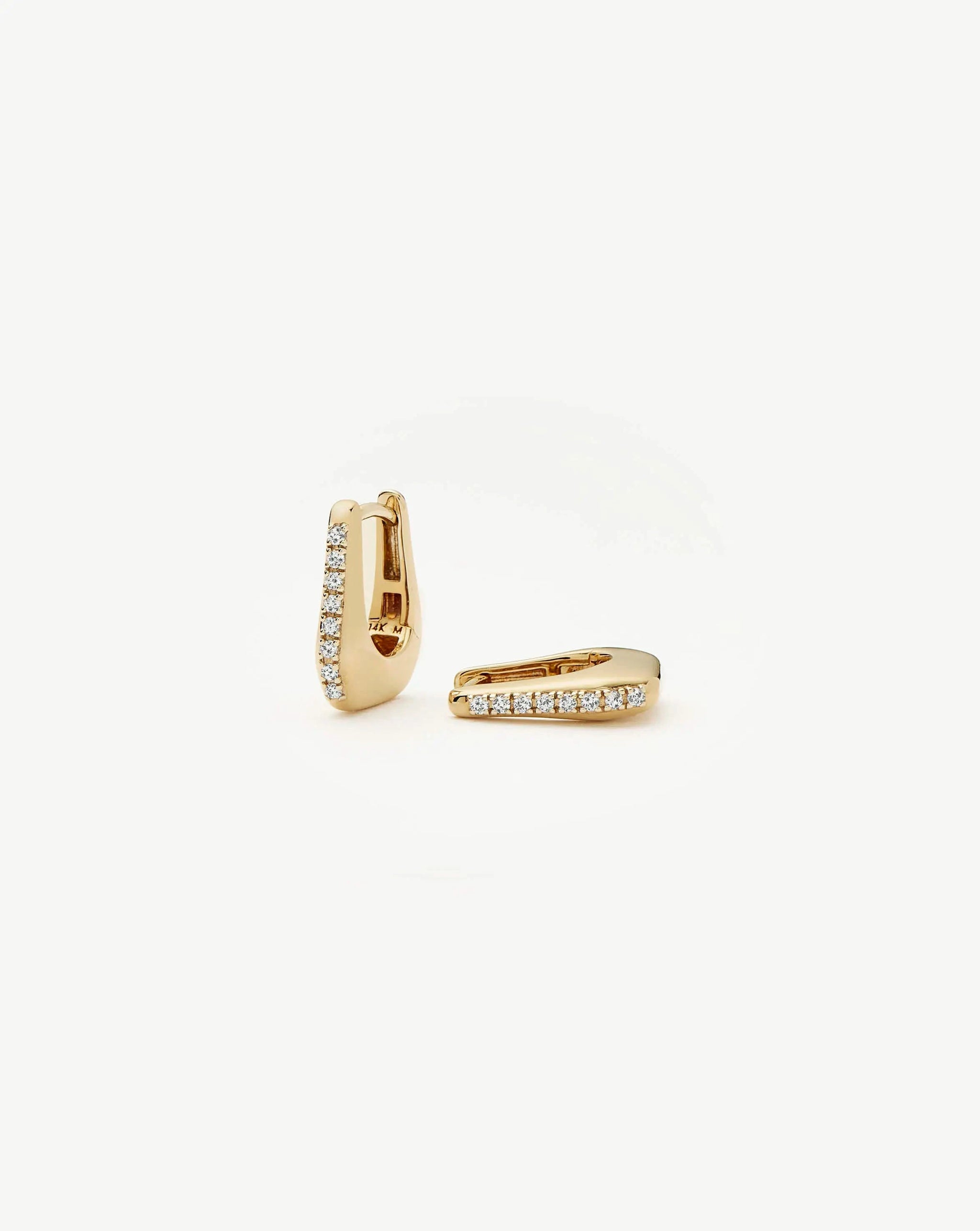 Lucy Williams Fine Diamond Arco Huggies | 14ct Yellow Gold Earrings Missoma 
