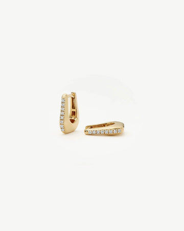 Lucy Williams Fine Diamond Arco Huggies | 14ct Yellow Gold Earrings Missoma 