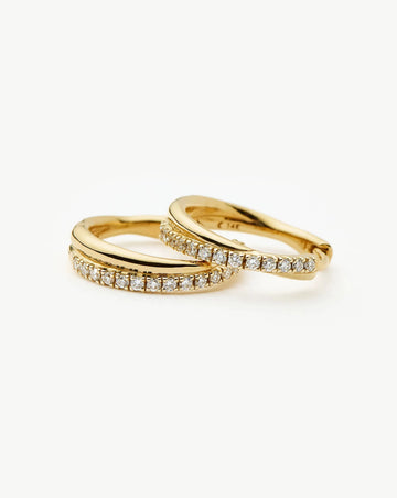 Lucy Williams Fine Diamond Entwine Huggies | 14ct Yellow Gold Earrings Missoma 