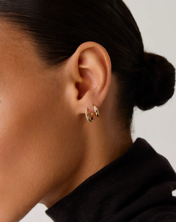 Lucy Williams Fine Diamond Entwine Huggies | 14ct Yellow Gold Earrings Missoma 