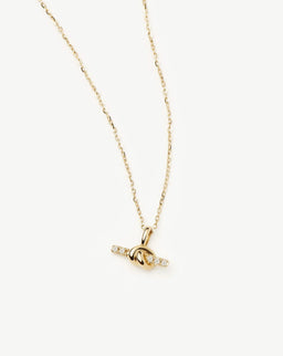 Lucy Williams Fine Diamond T-Bar Pendant Necklace | 14ct Solid Gold