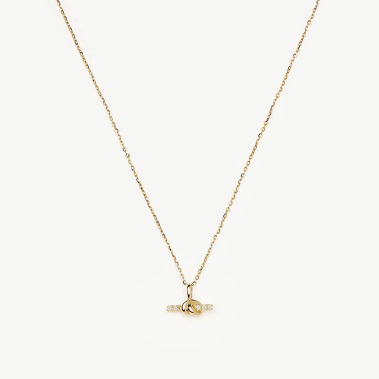 Lucy Williams Fine Diamond T-Bar Pendant Necklace | 14ct Yellow Gold Necklaces Missoma 