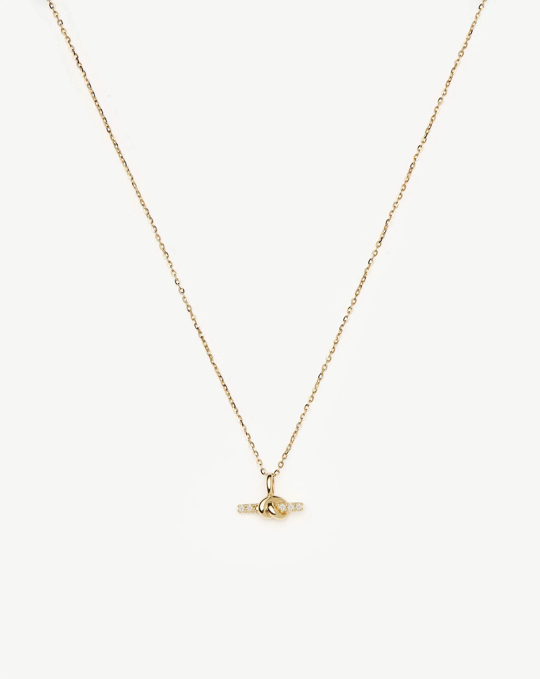Lucy Williams Fine Diamond T-Bar Pendant Necklace | 14ct Yellow Gold Necklaces Missoma 