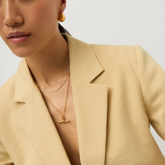 Lucy Williams Horizon & Ridge T-Bar Necklace Set | 18ct Gold Plated/18ct Gold Vermeil Necklaces Missoma 