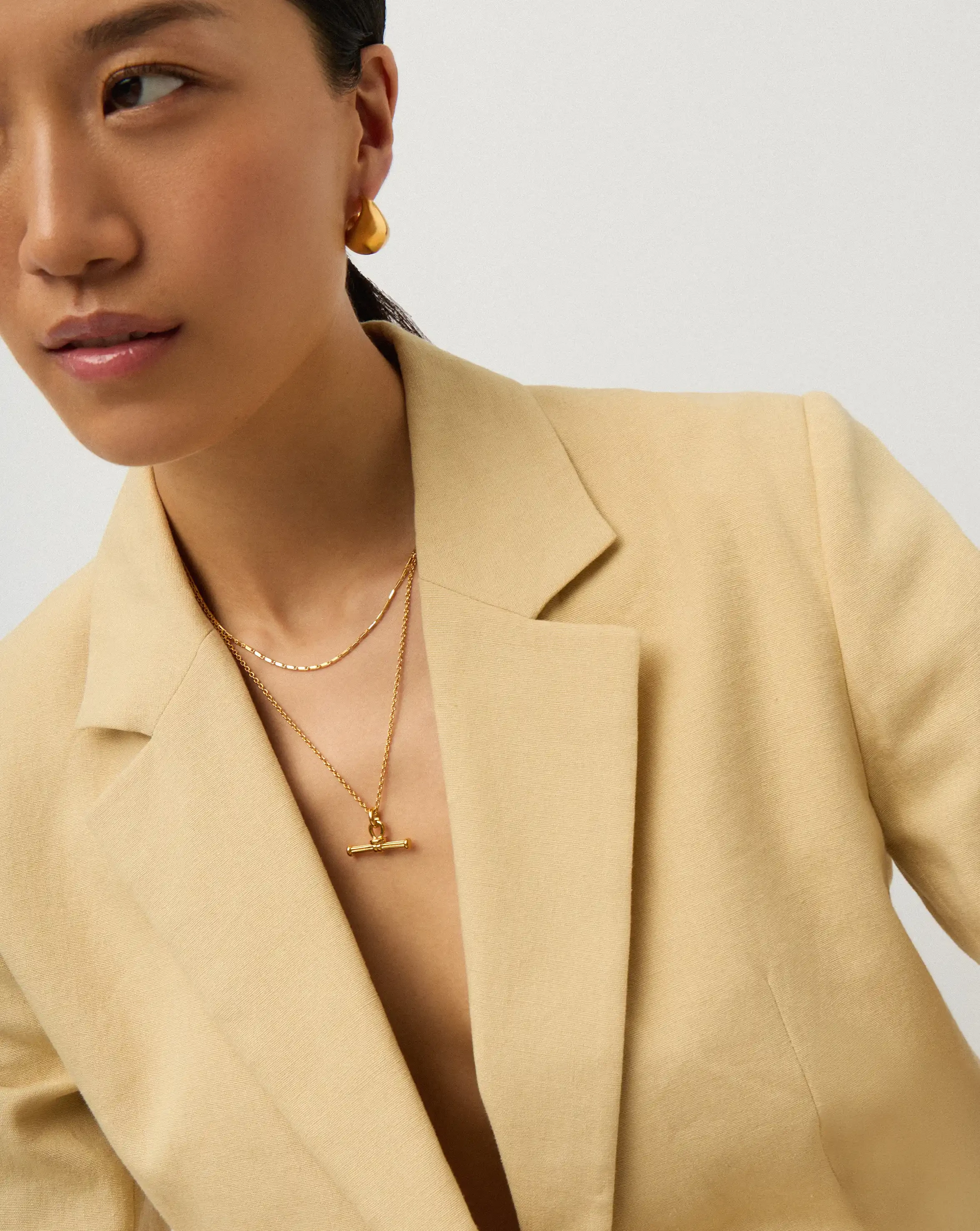 Lucy Williams Horizon & Ridge T-Bar Necklace Set | 18ct Gold Plated/18ct Gold Vermeil Necklaces Missoma 