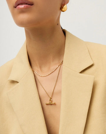 Lucy Williams Horizon & Ridge T-Bar Necklace Set | 18ct Gold Plated/18ct Gold Vermeil Necklaces Missoma 